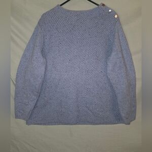 Talbots Light Blue Cable Knit Pullover Marled High Neck Sweater Woman's Sz 2X